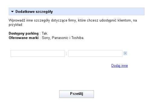 Dodatkowe szczeg&oacute;ły
