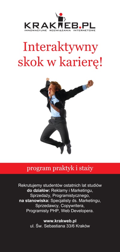 Interaktywny skok w karierę - program praktyk i staży w Krakweb.pl