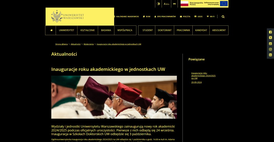 UW na swojej stronie posiada wersję czarno-żółtą i możliwość zwiększenia rozmiaru czcionki. To wciąż bardzo słabo. Jednocześnie WCAG wdrożone jest niedokładnie. Niektóre elementy po włączeniu trybu kontrastowego zasłaniają inne. Logo w wersji z żółtym tłem jest nieczytelne i (jak sądzę) niezgodne z księgą znaku. Należałoby zastosować osobny obrazek - np. wersję monochromatyczną / achromatyczną / specjalną - dedykowaną dla potrzeb dostępności.
