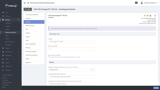 Atrybuty produktu - parametry i ich wartości
