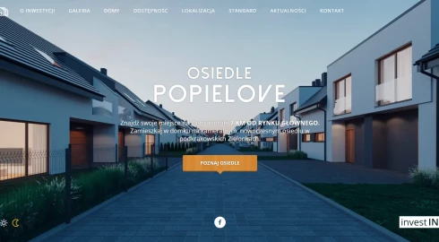 Strona www inwestycji Popielove dla krakowskiego dewelopera - Investin