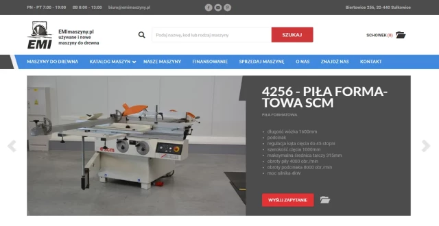 E-commerce EMI - maszyny do drewna