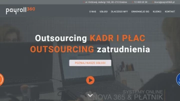 Strona www firmy usługowej Payroll360