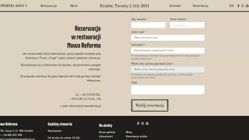 Neue Reform - Website des Restaurants