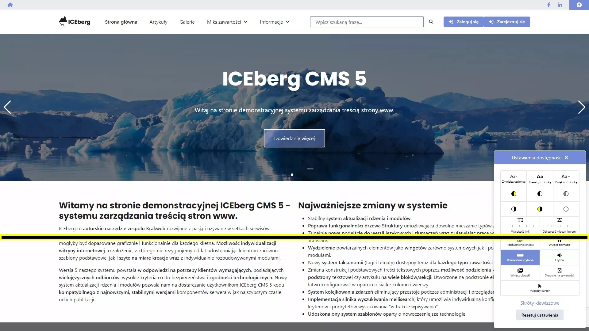 Linia prowadząca - WCAG w ICEberg CMS 5