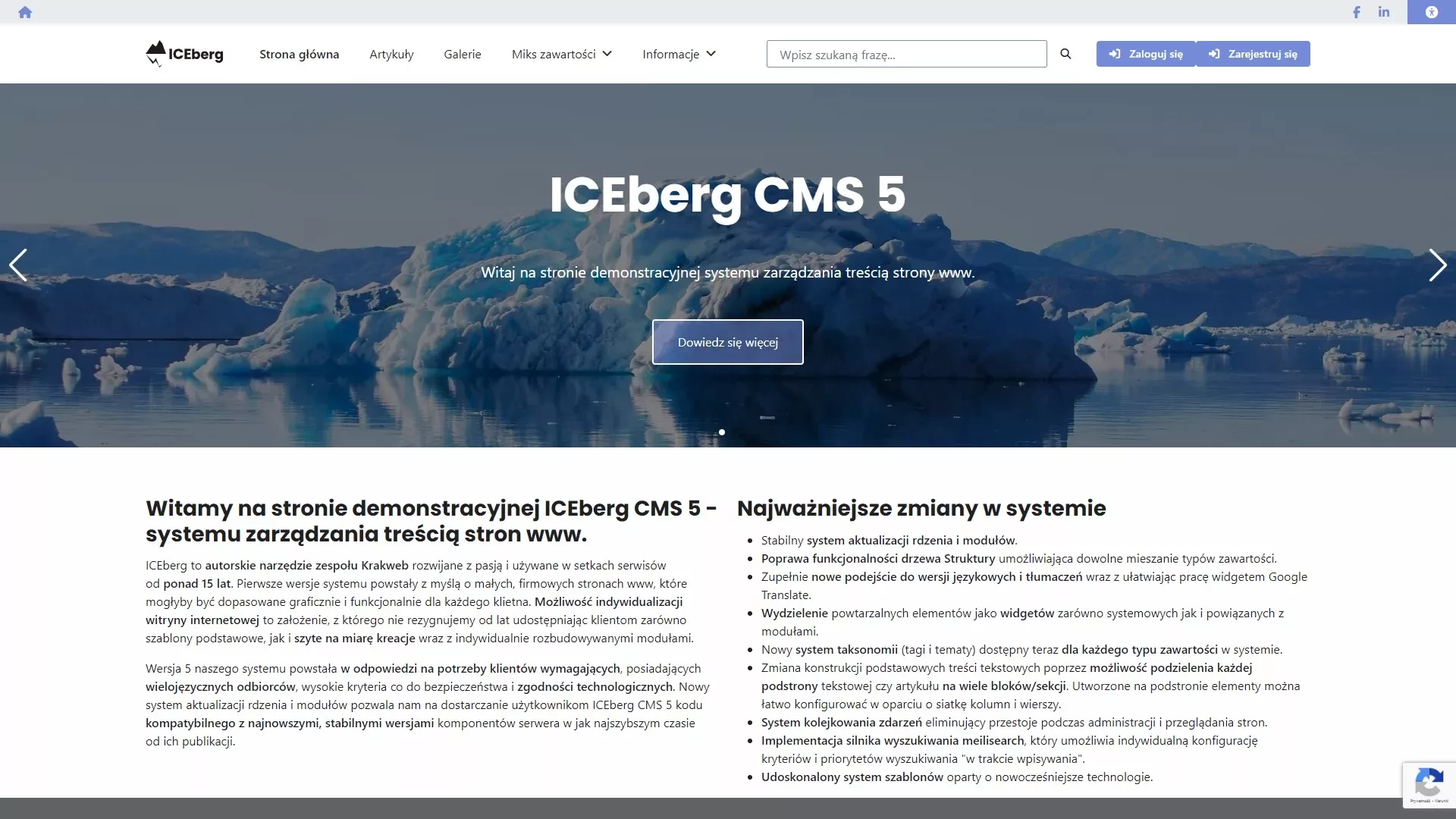 Oryginalny wygląd strony głównej serwisu new.iceportal.pl