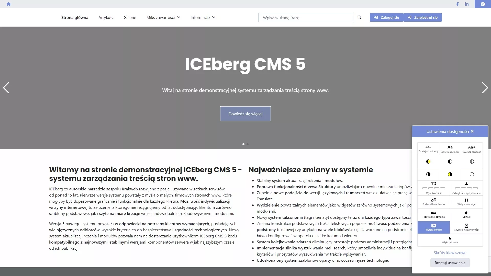 Wyłącz obrazki - WCAG w ICEberg CMS 5