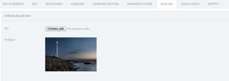 ICEberg CMS - moduł błędu 404