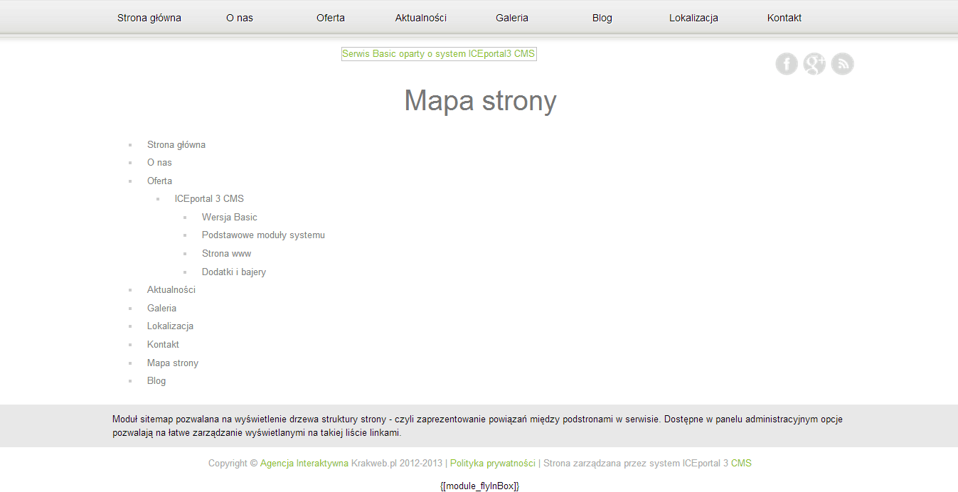 mapa strony - ICEberg CMS