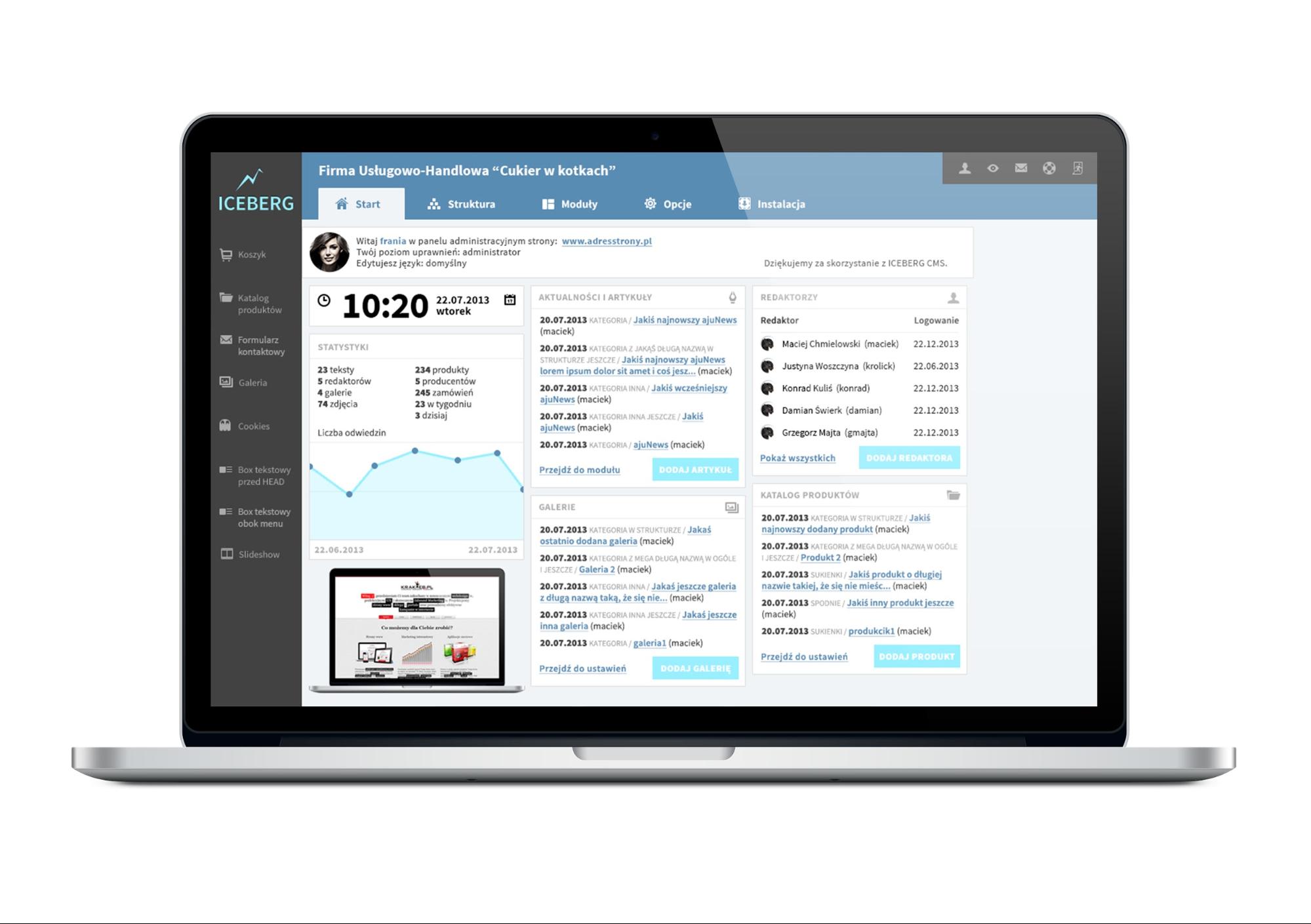 silnik do zarządzania treścią ICEberg CMS
