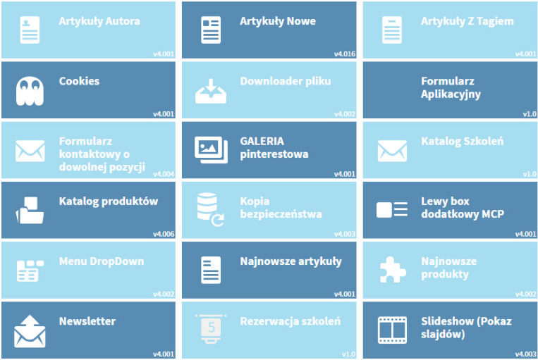 wybrane moduły ICEberg CMS