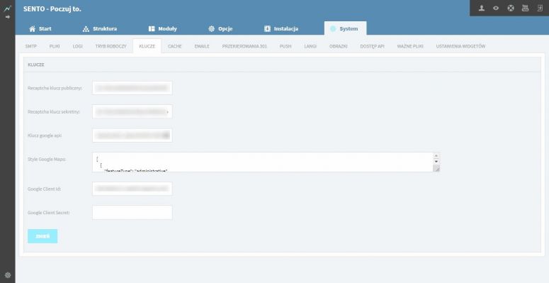 Klucze System ICEberg CMS