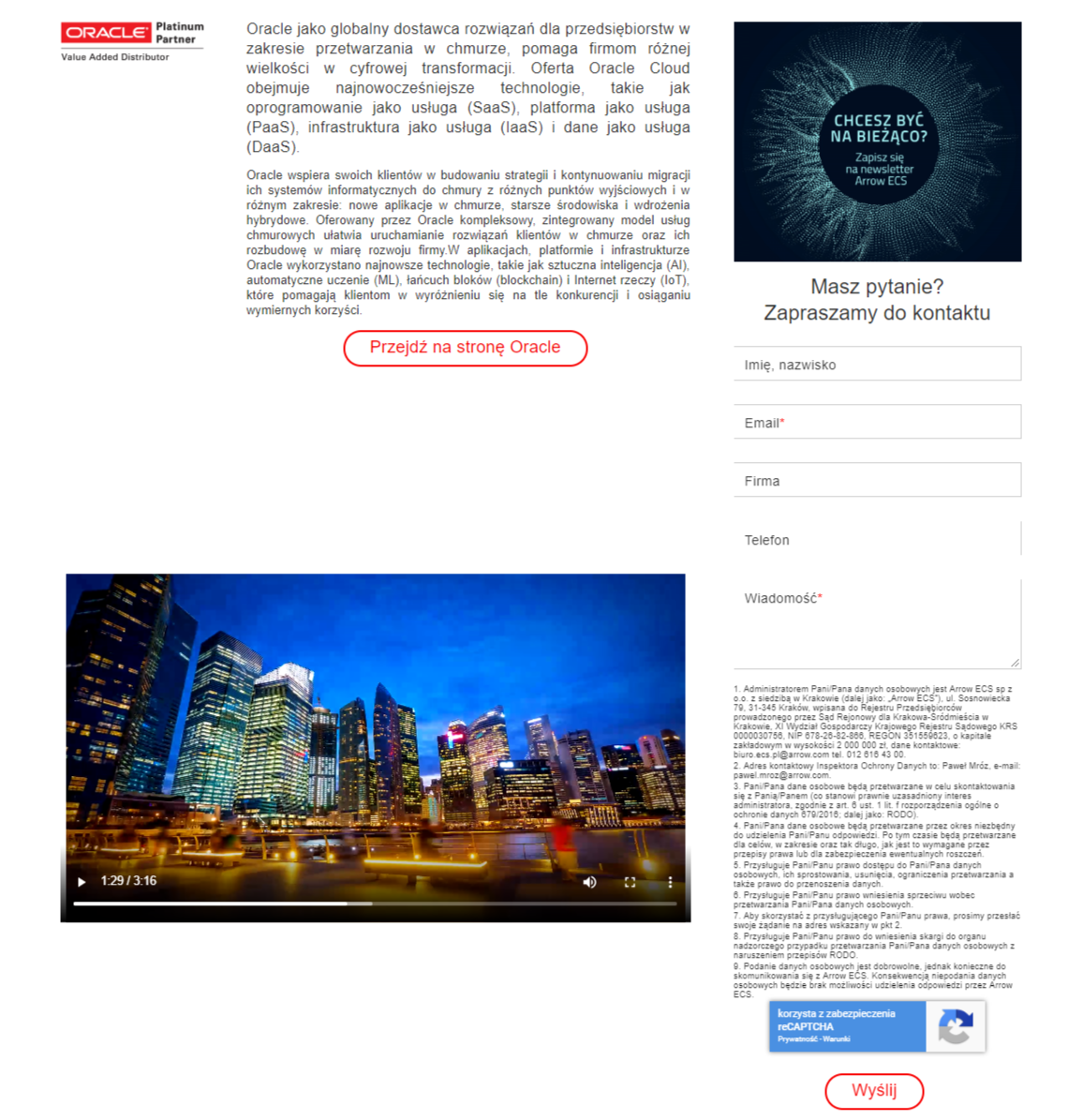 landing page ze strony arrowecs