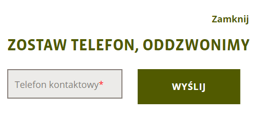 zostaw telefon, oddzwonimy wojtyszki / ostoja wawer (realizacja Krakweb)