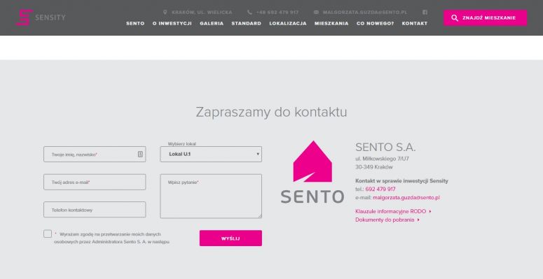 Formularz kontaktowy ICEberg CMS - Sento.pl 