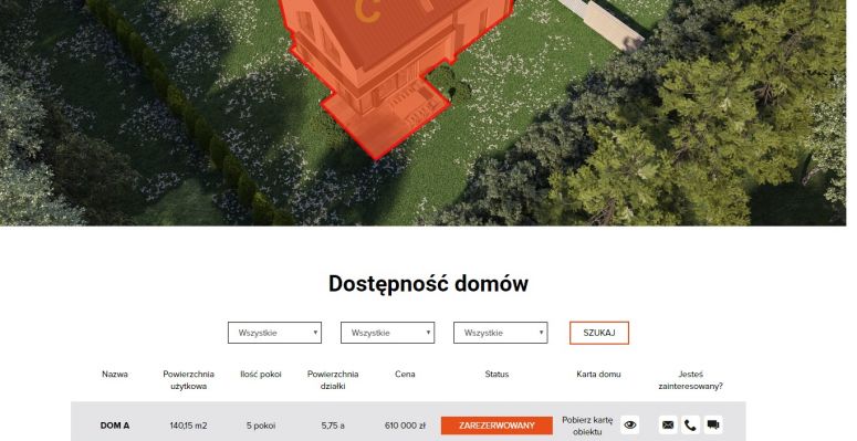 Maper i lista mieszkań ICEberg cms domdd.pl