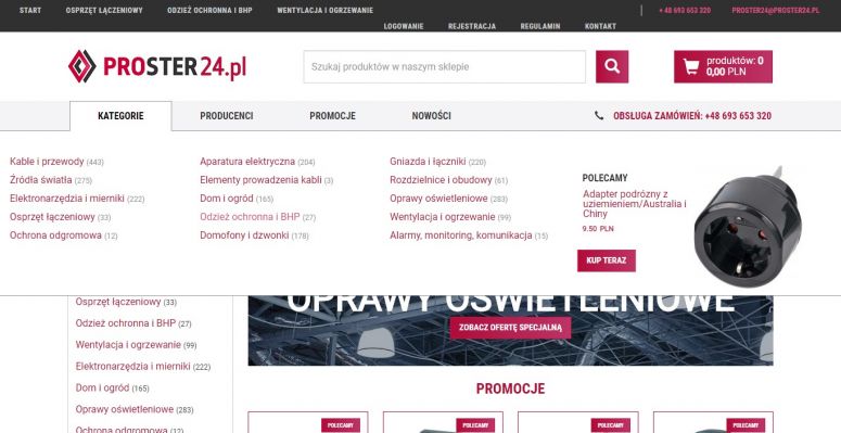 Mega menu ICEberg CMS Proster24.pl