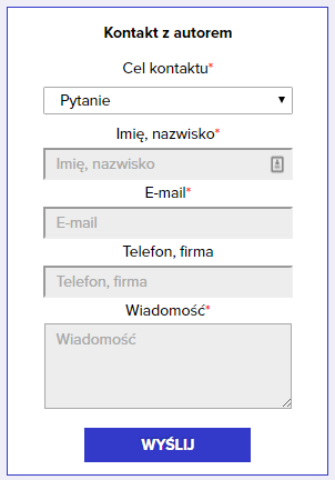 przykład formularza kontaktowego z Marketing101