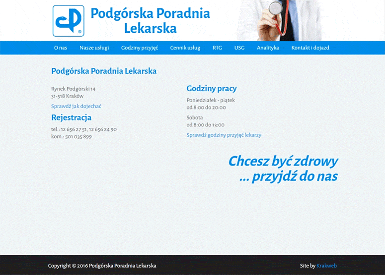 Strona Podgórskiej Przychodni Lekarskiej