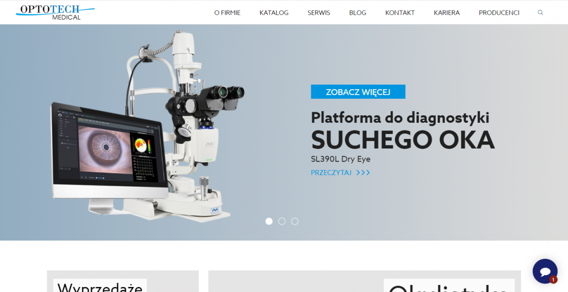 Optotech Medical - serwis e-commerce (katalog produktów)
