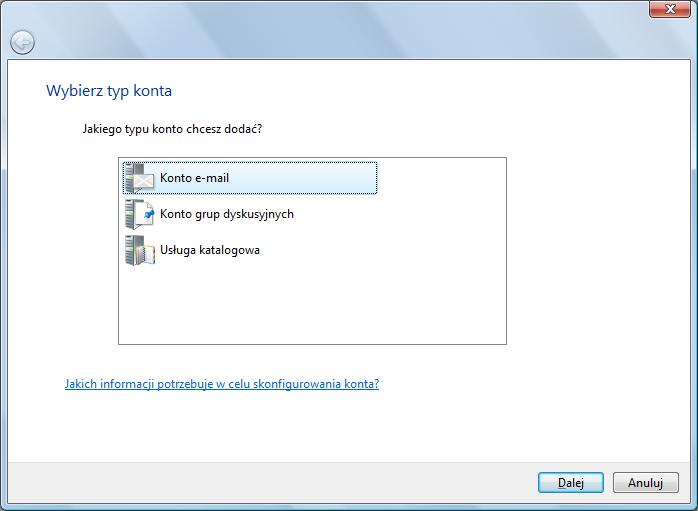 Konfiguracja poczty Windows Mail