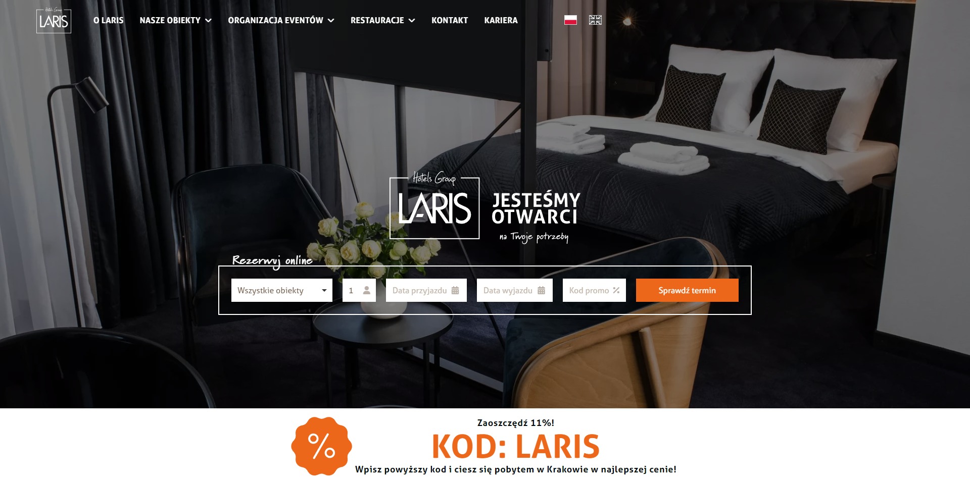 Wielojęzyczna strona www sieci hoteli Laris Hotels Group Wielojęzyczna strona www sieci hoteli Laris Hotels Group